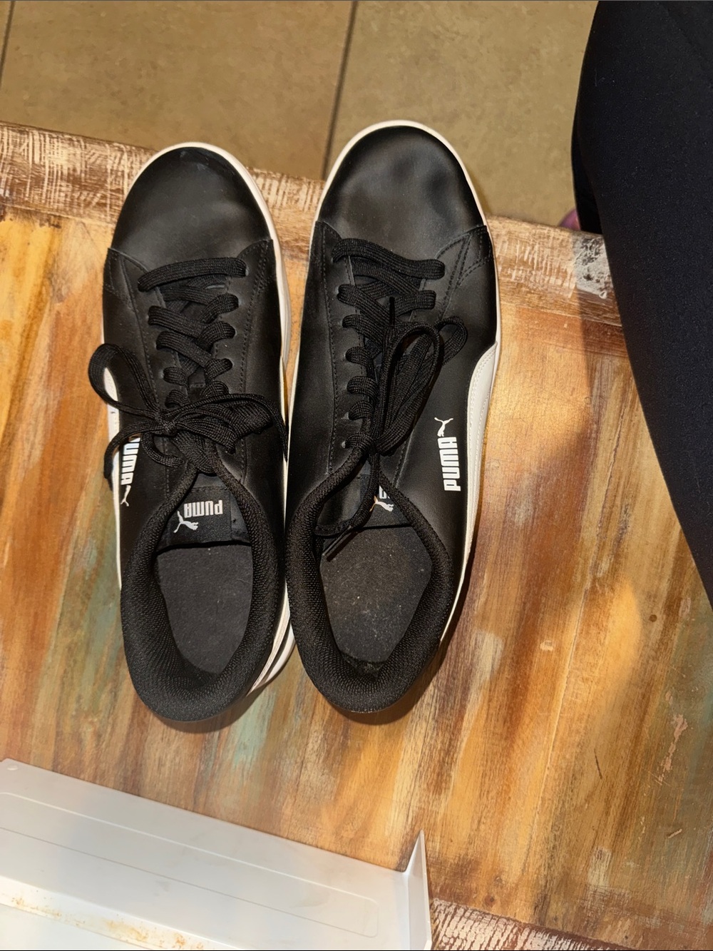 Puma Black Sneakers with White Side Accent